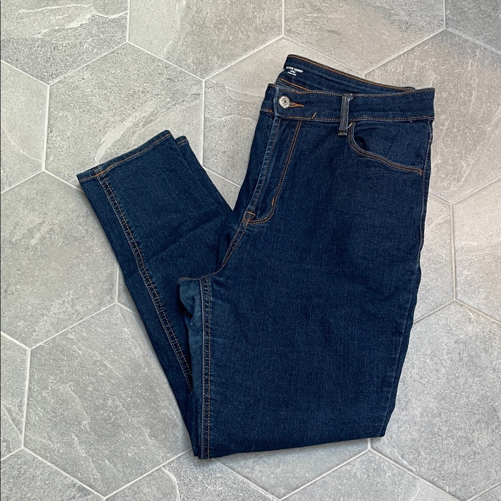 Old Navy Dark Indigo High-Rise Super Skinny Ankle Jeans – Women's size 12